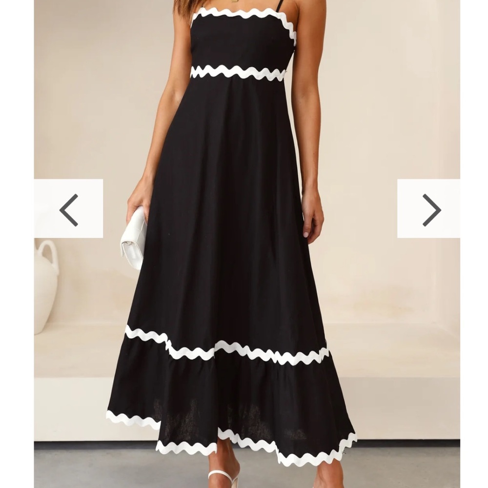 Billy J Brodey Midi Dress - Black / White